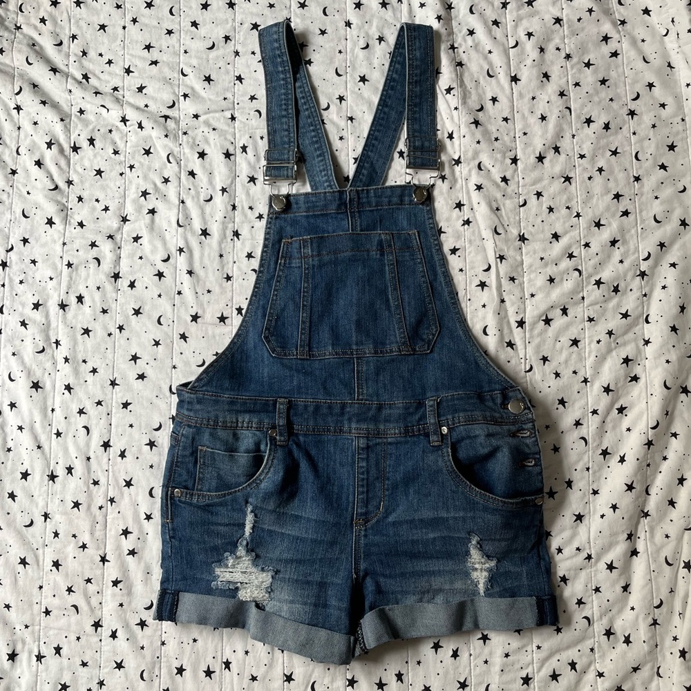 Dollhouse Denim Overalls Shorts